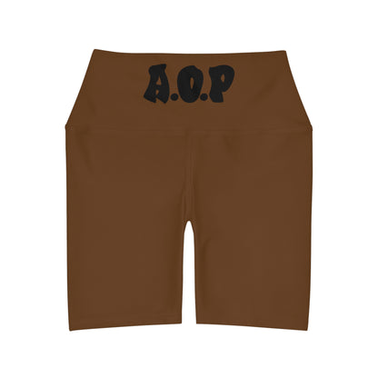High Waisted Yoga Shorts (AOP)